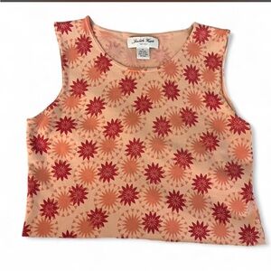Floral Peach & Coral Sleeveless Tank Top